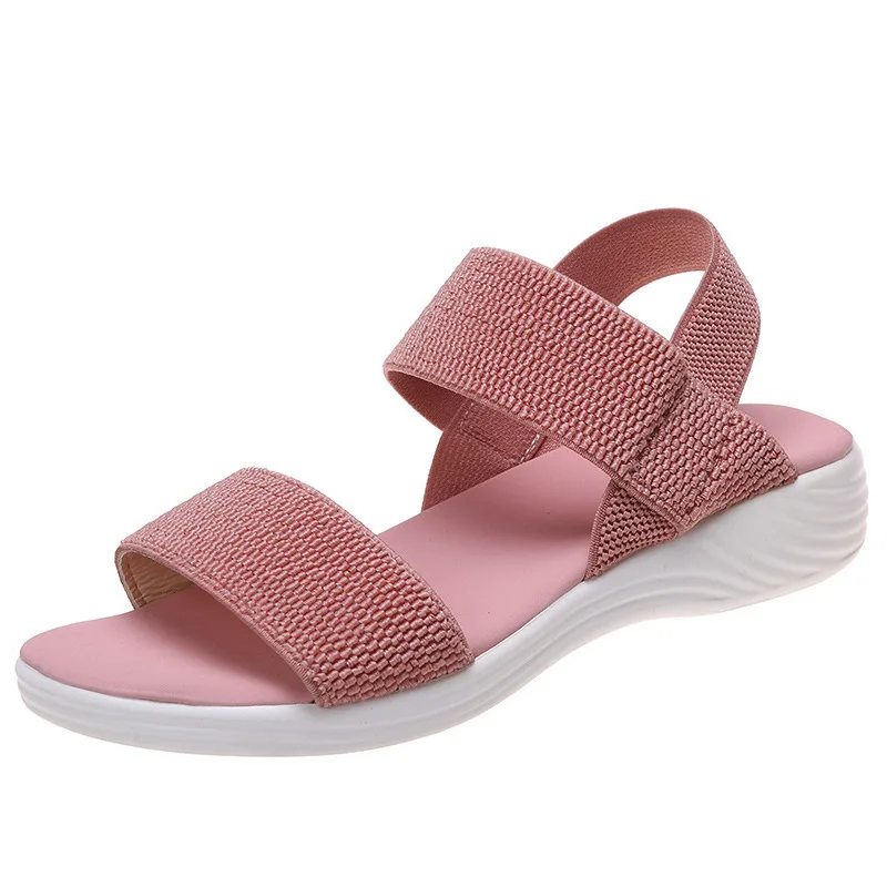 

Large-sized sandals for women 2025 summer slope and thick-soled fish-mouth loose and tight Roman sandals
