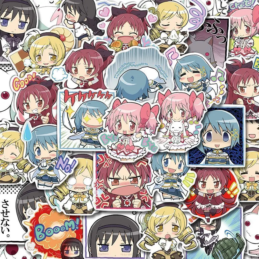 Puella Magi Madoka Magica Stickers Kaname Madoka Akemi Homura Anime Peripheral Cute Cartoon Originality Q-version 48pcs Sticker