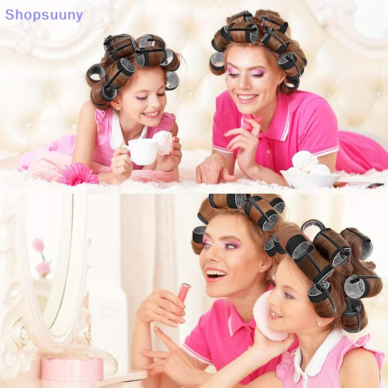 [SU]24PCS/Set Self Grip Hair Rollers No Heat Hair Clip Curlers Heatless Curls Hair Bangs Volume Self-adhesive Hook Styling Tools