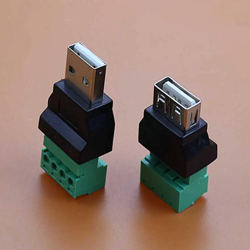 USB 2.0 Type A Connector with 4 5 Pin Screw Terminal Solderless Male Female USB Plug Socket For Computer TV Phone Keyboard Mouse