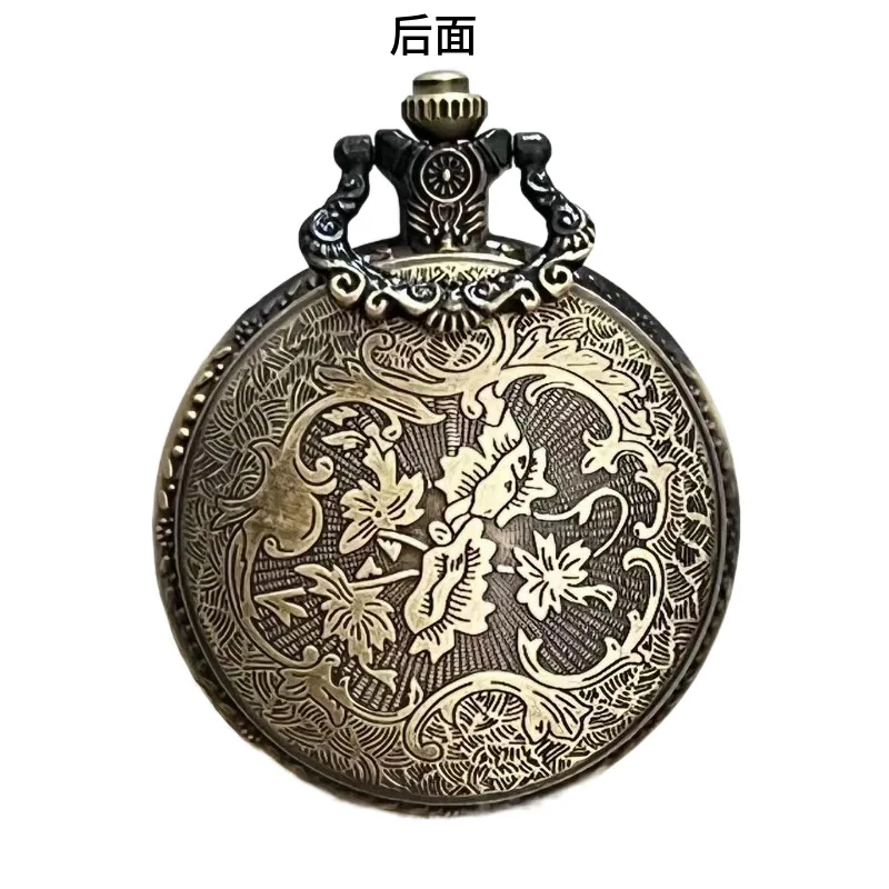 Оптовая продажа Amazon Zodiac Большие ретро флип-полые кварцевые карманные часы унисекс Индивидуальный тренд