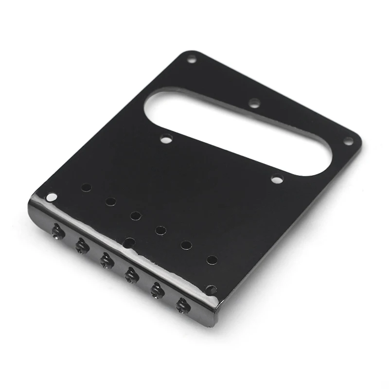 Puente de recogida de guitarra de 6 sillín con 6 guías de cuerda Vintage para FD Telecaster Tele TL piezas de guitarra eléctrica negra