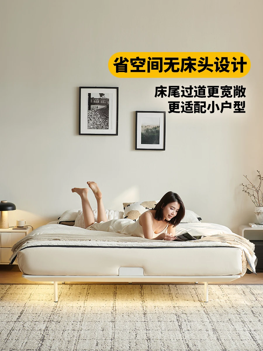 هيكل سرير من الفولاذ الكربوني، غرفة نوم صغيرة موفرة للمساحة