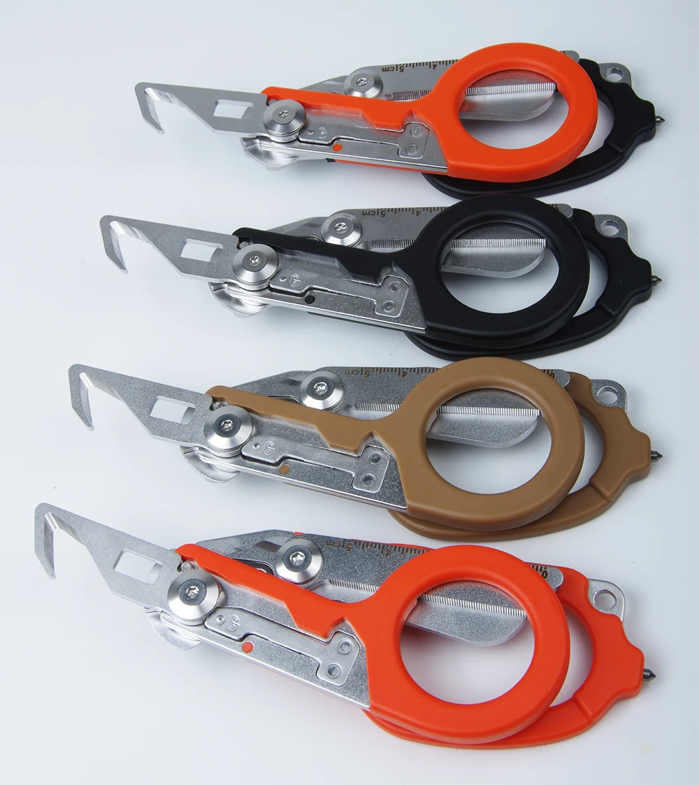 Sanke Rescue Trauma Shears Emergency Scissors Tool Stainless Steel Foldable Trauma Shears with Strap Cutter and Glass Breaker