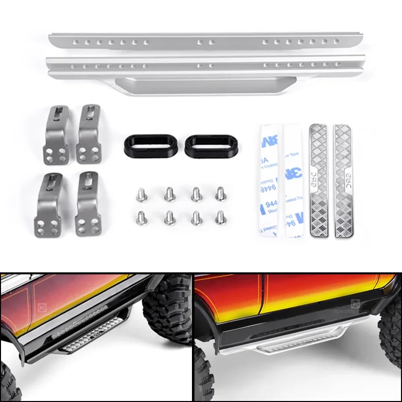 Metal Simulation Side Pedal Side Bar Metal Conversion Parts for 1/10 RC Crawler Car Traxxas TRX4 BRONCO DEFENDER Diy Parts