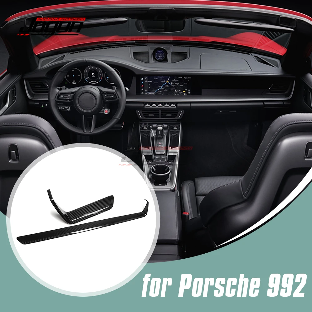 

LHD 3K Carbon For Porsche 911 992 Turbo 2019-2024 Car Interior Dashboard Panel Central Control Strip Passenger Panel Cover Trim