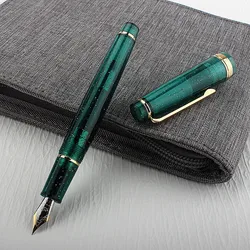 Jinhao-pluma estilográfica fluorescente, pluma de tinta de escritura, color verde oscuro, de lujo, EF F M NIB, suministros escolares de oficina y negocios, 82