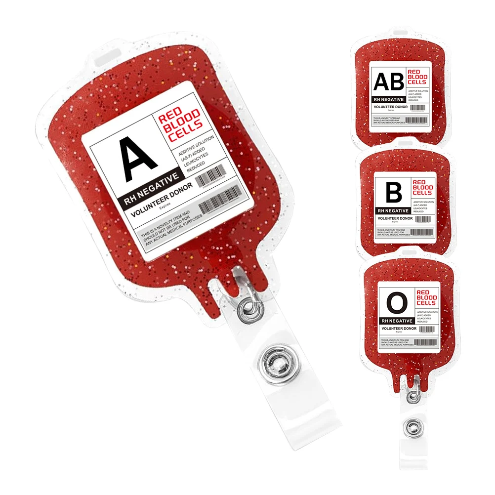 4pcs Acrylic Badge Reel Retractable Nurse Buckle Sturdy Metal Holder Assistant Student