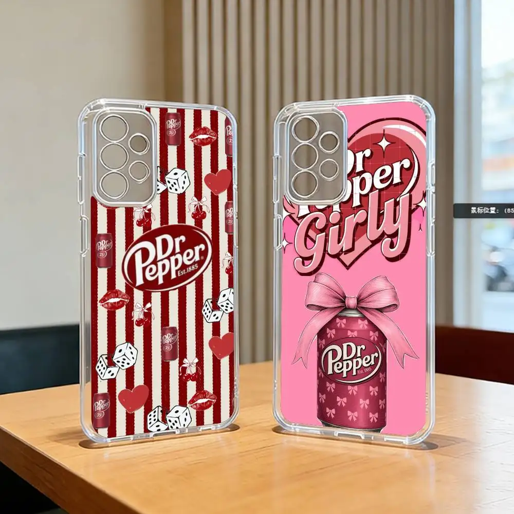 Cherry D-Drink Dr Pepper suger  Phone Case Transparent Silicone Soft For Samsung S25,S24,S21,S22,S23,S30,Ultra,S20,Plus,Fe