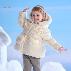 Dave Bella Children Girls Cute  Tops Outerwear 2024 Autumn Winter Casual Cotton Duck Down Overcoat Outdoor Warm DB4242513