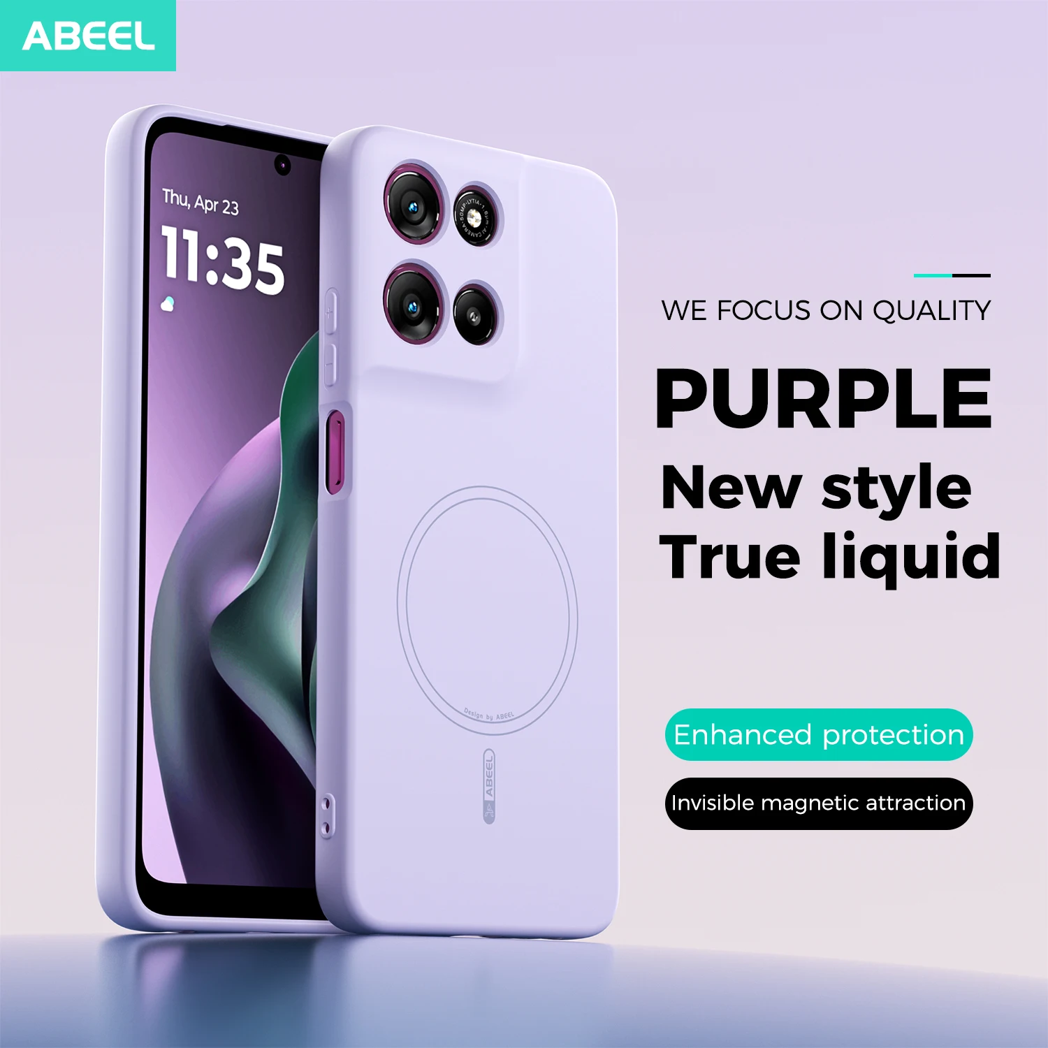 حافظة لهاتف موتورولا موتو جي بلاي 5G 2026 ذات ملمس يدوي من السيليكون السائل Magsafe غطاء هاتف محمول ناعم #5