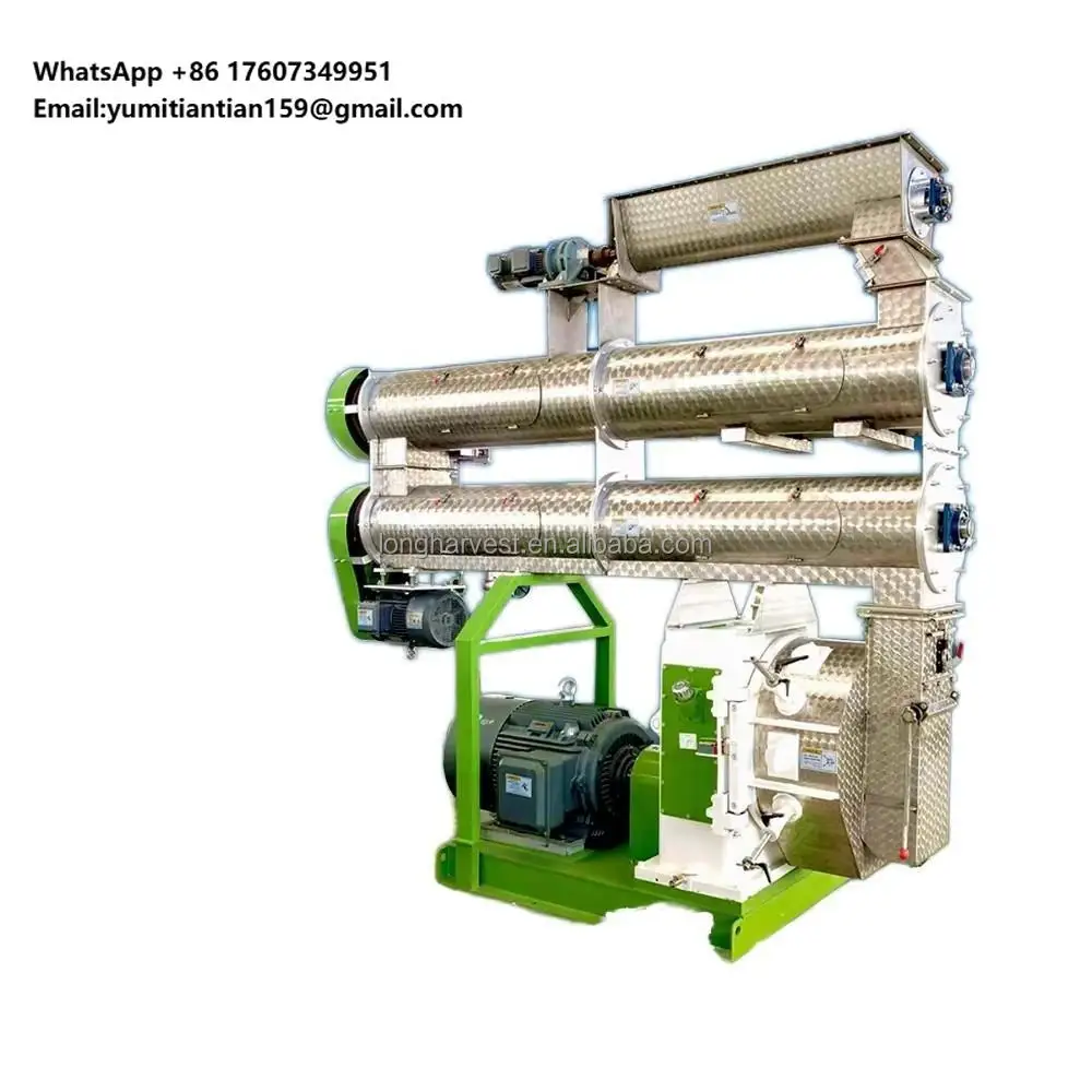 Hot Sale Feed Processing Machine 1ton/H 18.5kw Chicken Fish Cow Turkey Sheep Making Equipment Feed Mill Pellet Production Line