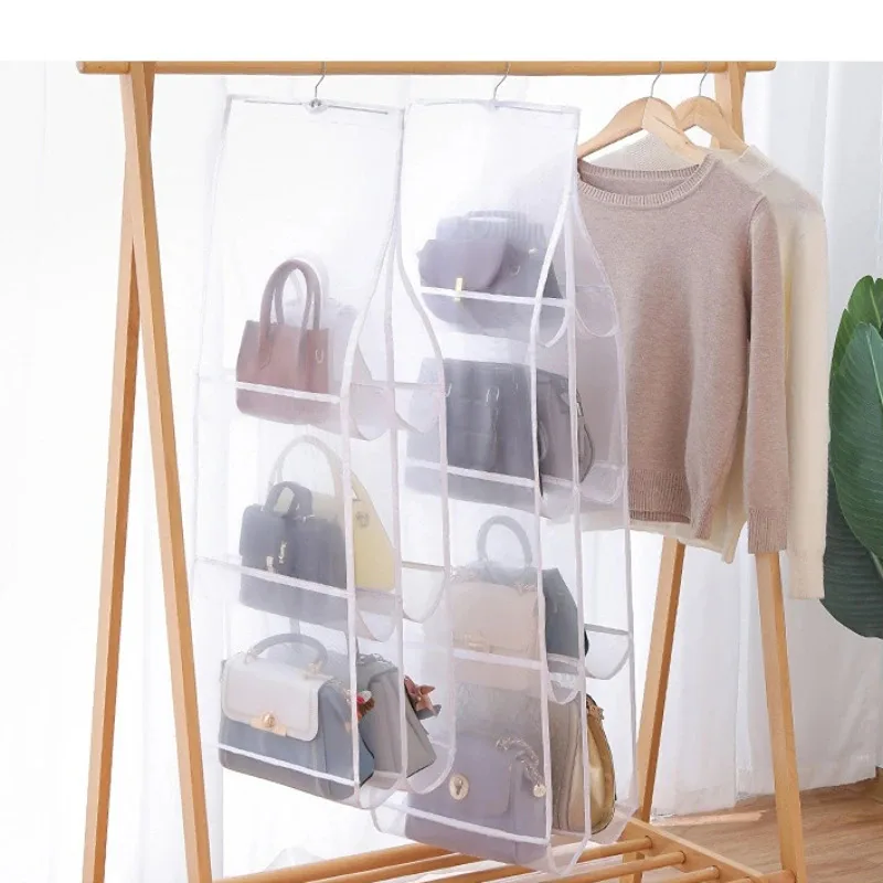 1Pcs Hanging Type Storage Bags For Bag Organizer 3/4Layer Eco-Friendly Dust-Proof Transparent Bag Organizer Storage Container
