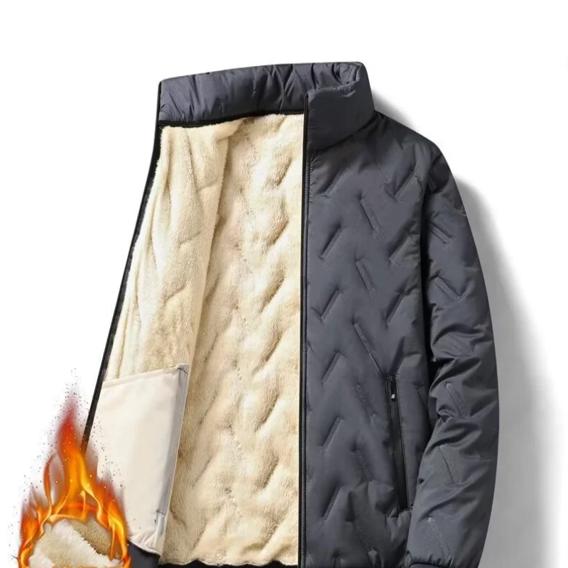 

Men's Loose Woolen Winter Coat with Thick Lining, Windproof, Waterproof, and Casual Jacket