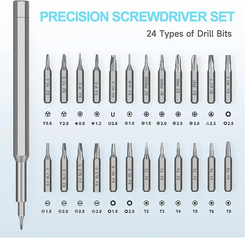 24 in 1 Premium Precision Screwdriver Set Small Screwdriver Set Magnetic Mini Screwdrivers Kit For Fixing Electronics Repair