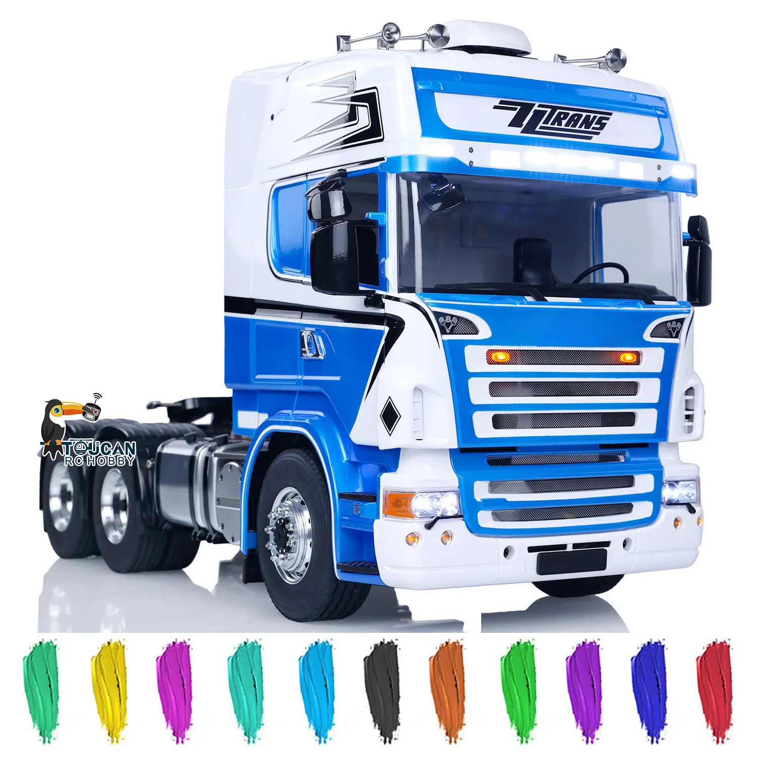 

TOUCAN DIY Metal Chassis 1/14 6x6 RC Tractor Truck Painted Assembled With Light Sound Motor Radio Control Cars Toy Vehicle Model