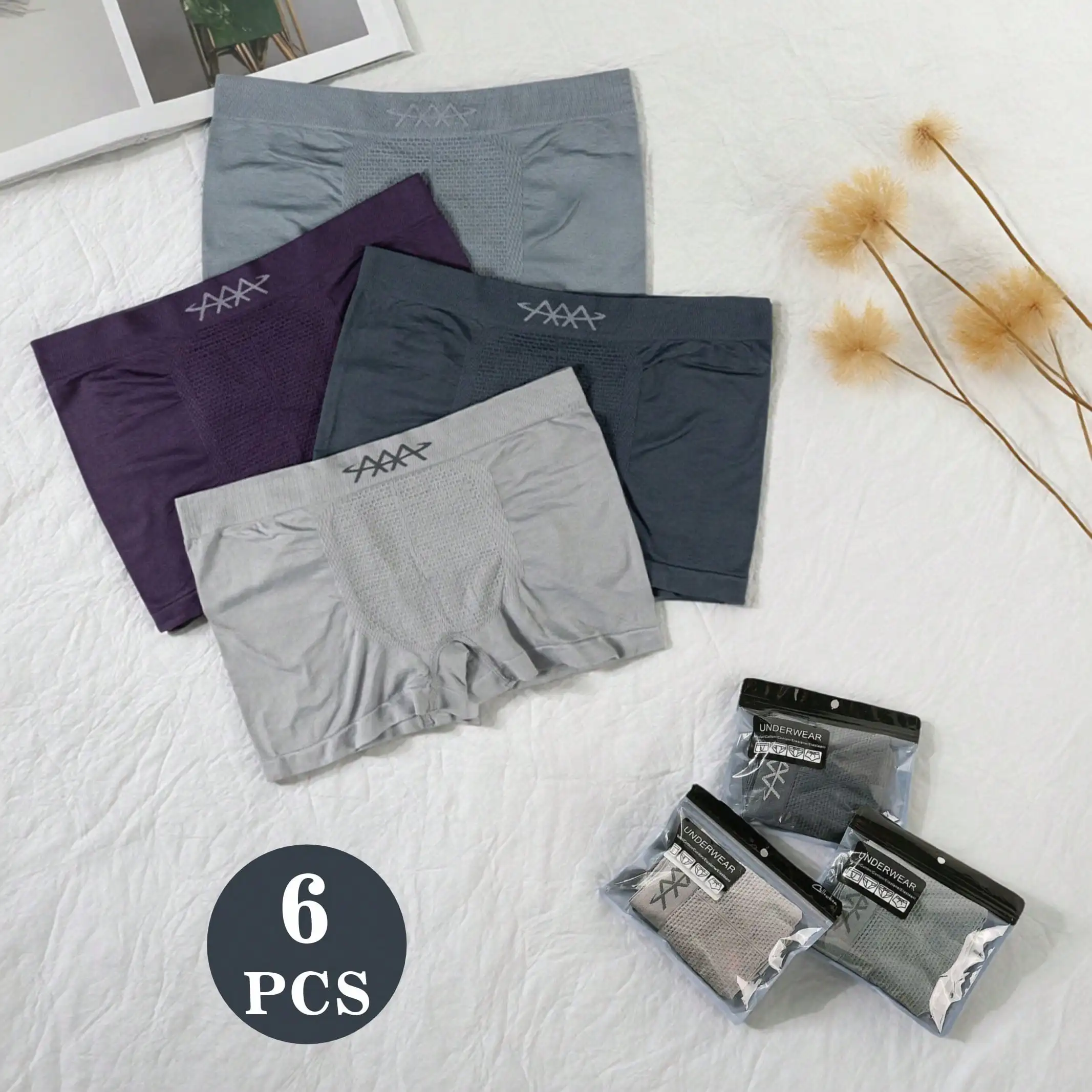 

Mens Modal Cotton Blend Breathable Boxer Briefs Low Rise