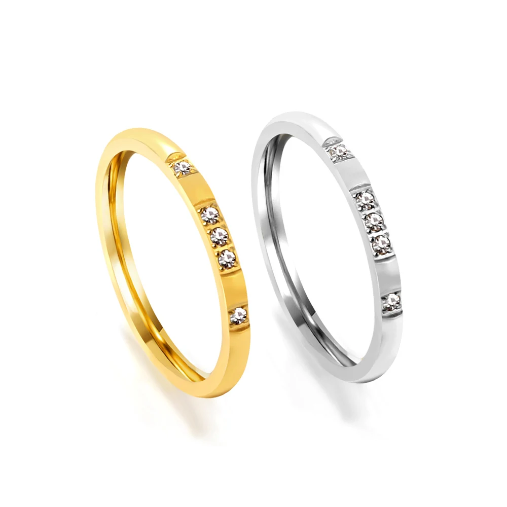 LUXUSTEEL Stainless Steel White Cubic Zircon Stone Rings For Women Girls Rhinestone Shell Delicate Engagement Jewelry 2023 New
