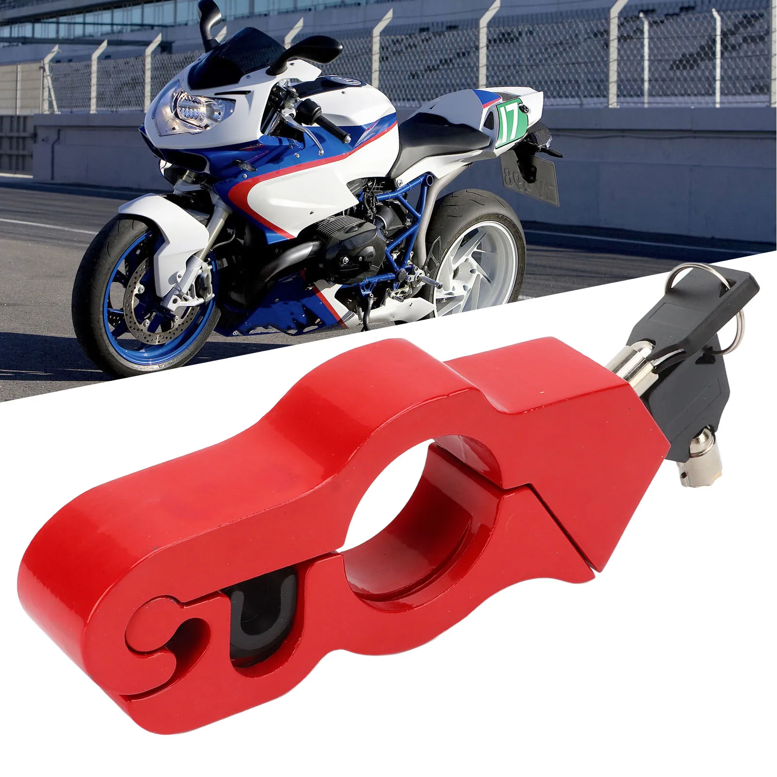 

Motorcycle Handlebar Lock Tamper Resistant Weatherproof Aluminum Alloy Anti Theft Grip Lock For Scooters ATVs