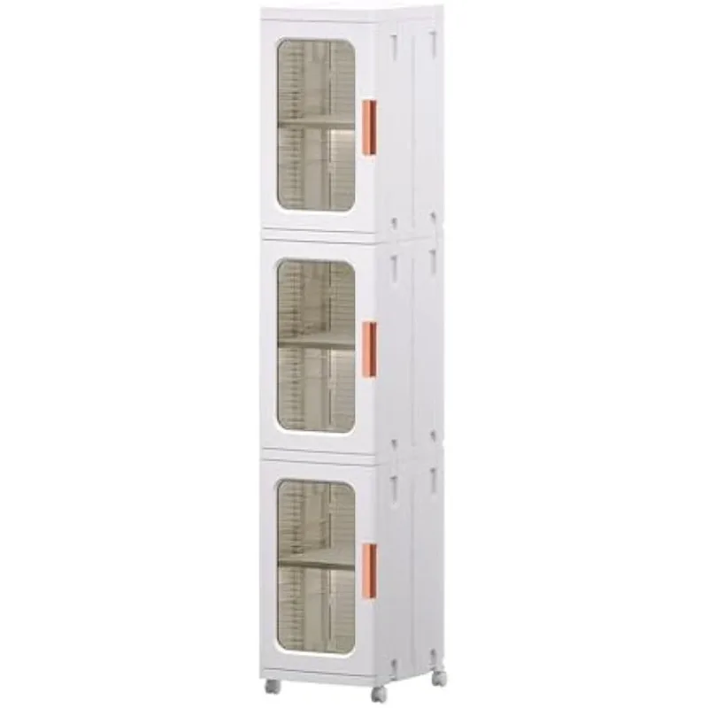 

Narrow Storage Cabinet with Doors and Shelves Tall Skinny Bathroom Storage Kitchen Cabinet with Adjustable Shelf