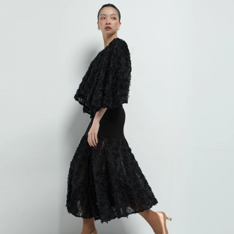 Valzer Abiti da ballo da sala Top latino da donna Gonna da samba Adulti Rumba Concorso di danza latina Costume Stage Wear SL12648