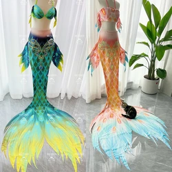Mermaid Tail Adult Ladies Swimwear Match with The Same Style Top Pool Shoot Aquarium Show Mermaid Cosplay Stretch Fabric