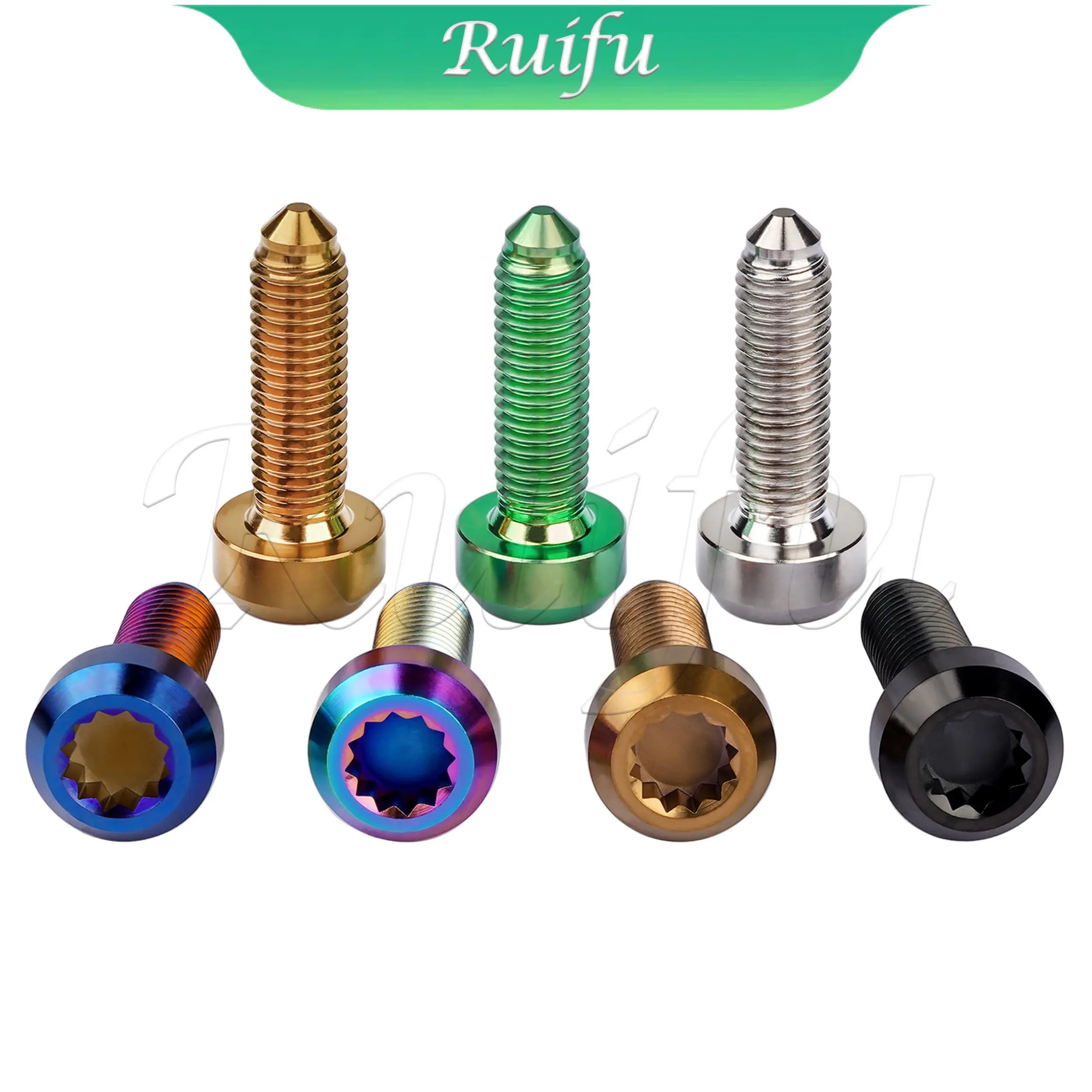 Titanium Bolt 6PCS M7x24.5mm Pitch 1.0mm Screws 6.4mm spline socket forged head for Motorcycle Car split rim