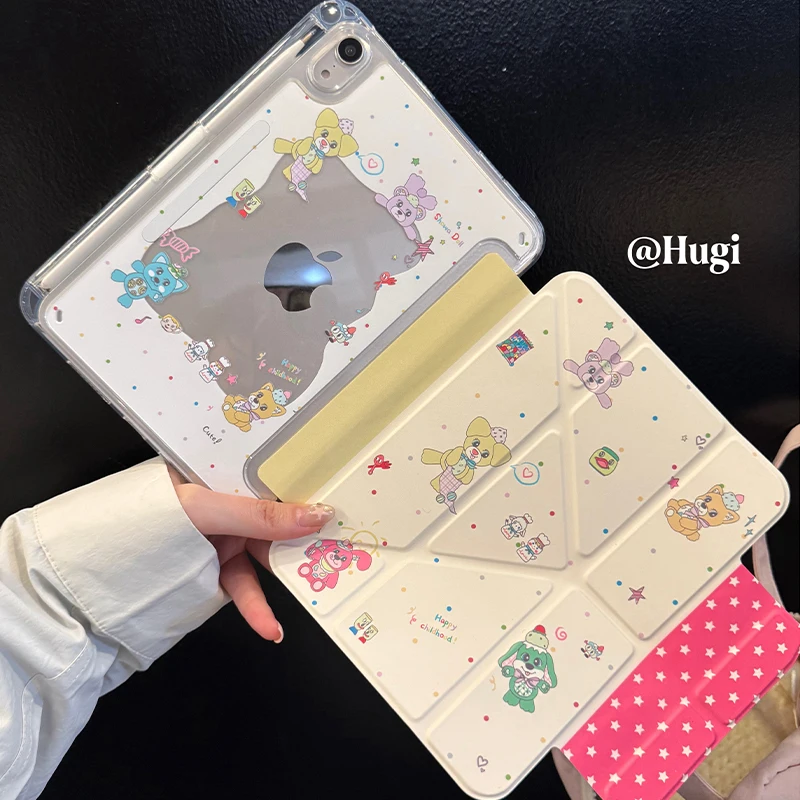 

Cartoon Retro Showa Toys Y-Fold Case For iPad Pro 11 12.9in 13 M4 M5 Case 9.7 10.2 5/6th 7/8/9 11th Mini Air 3 4 5 6 7 Cover