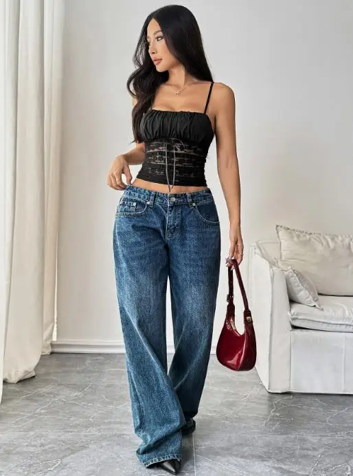 

Women's Strap 2025 Spring Summer Latest Hot Selling New Slim Fit Fashionable Sexy Hot Girl Solid Color Lace Vest Small Vest