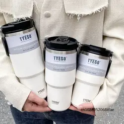 Tyeso 600ML Car Coffee Cup Stainless Steel Thermal Cup Tumbler for Outdoor Sports Vacuum Flask Keeps Cold and Heat Thermal Mug