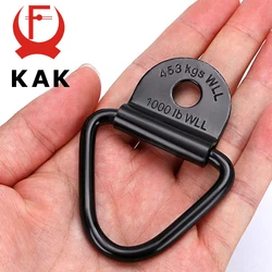 KAK 4pcs Cargo Tie-Down Anchors V Rings Bolts Trailer Hook 2 inches Black Steel Ring Bolt for Trailers Trucks 1500 lbs Capacity