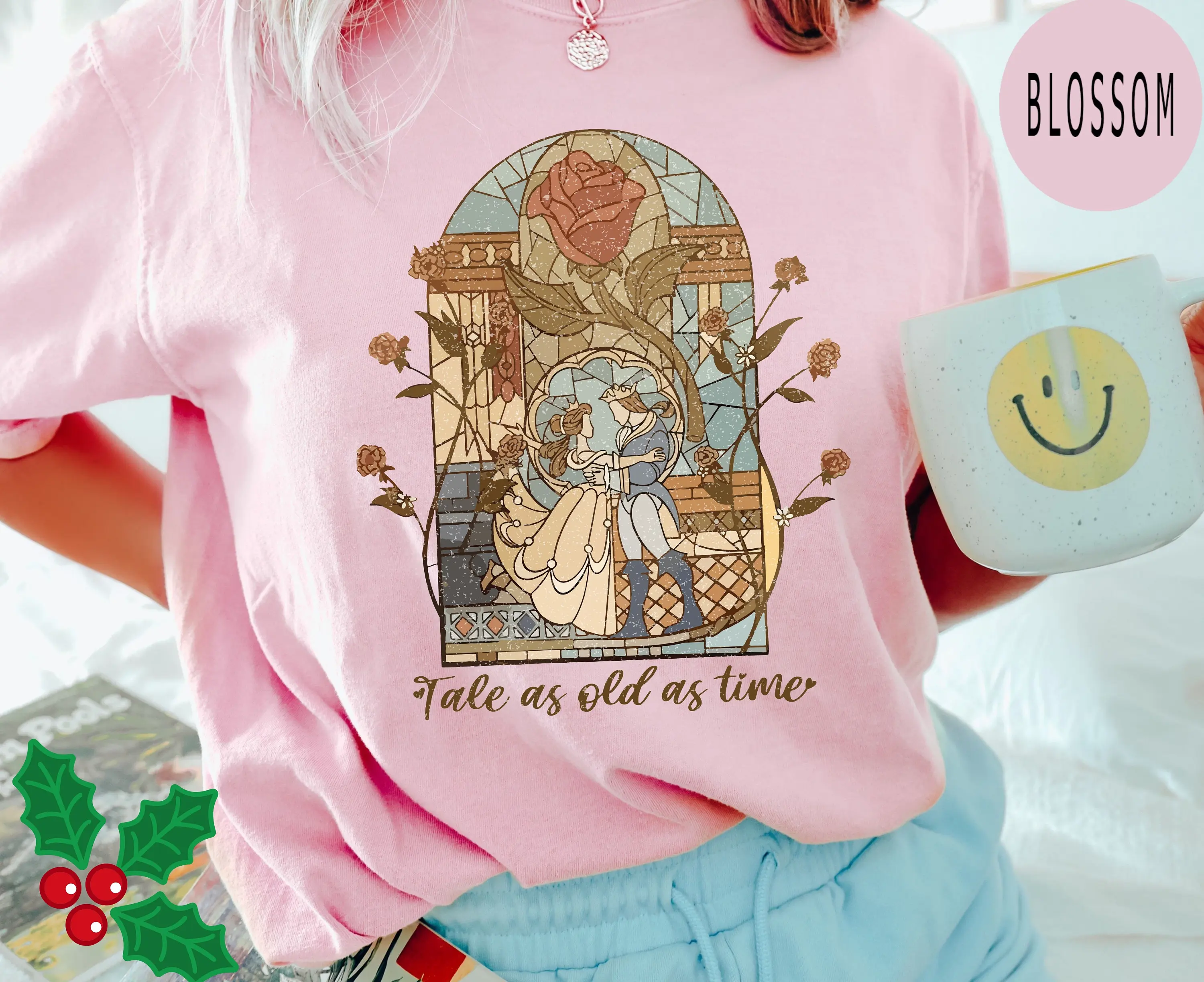 Tale As Old As Time Slogan Women T-shirt Warm Prince Princess Rose Ecclesia Vintage Print Female Shirt Retro Casual Girl Tops