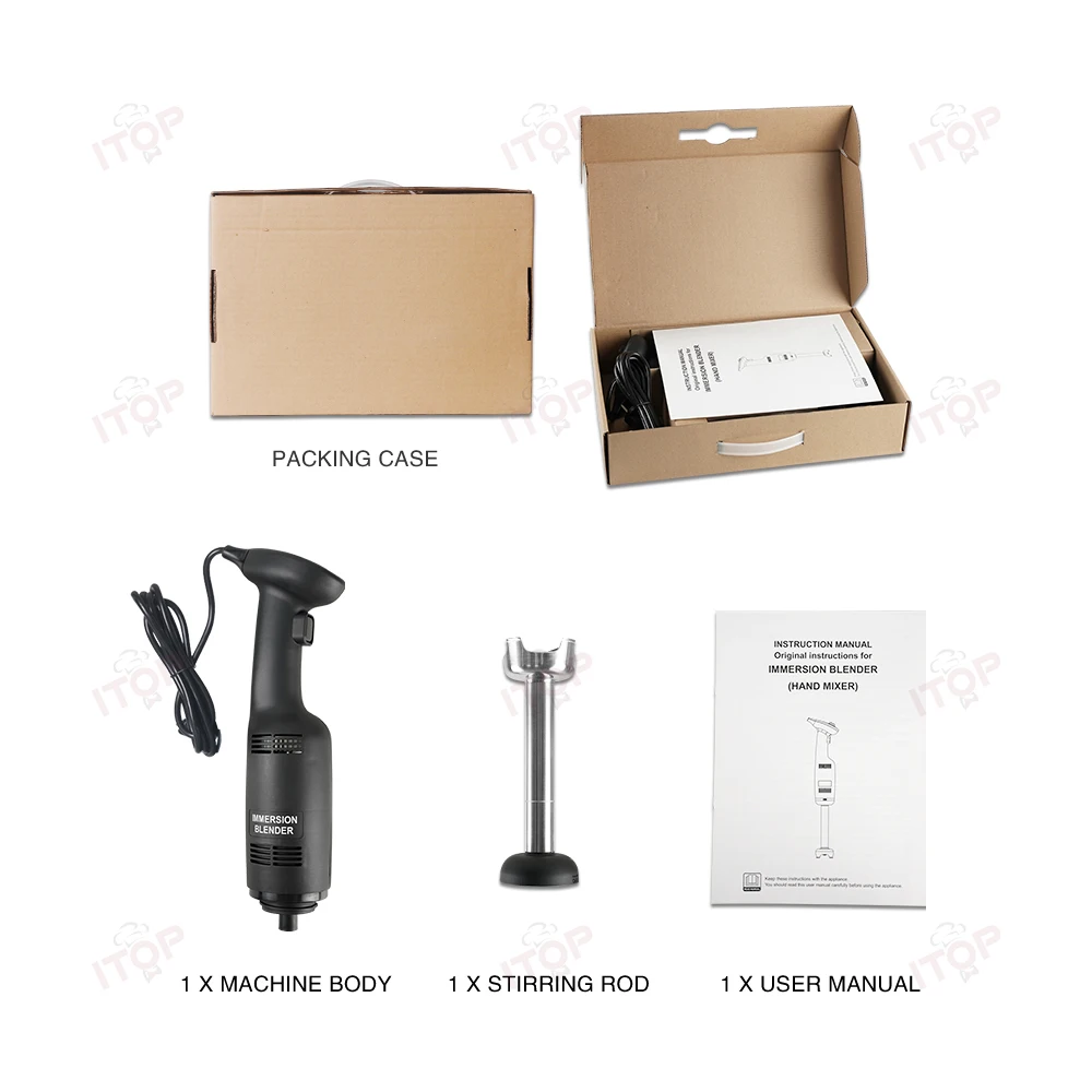 ITOP 270W Handheld Blender Household/ Commercial Immersion Blender Durable Food Mixer Fixed Speed 20000 RPM