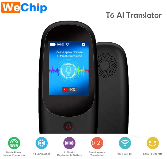 T6 Intelligent AI Language Translator Portable Voice Translator with 41 languages