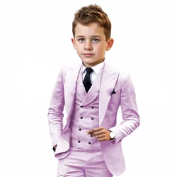 Colorful Formal Boys Suits 3 Piece Slim Fit Dresswear Suit Set School Uniforms birthday dress  Wedding Pinao Performance