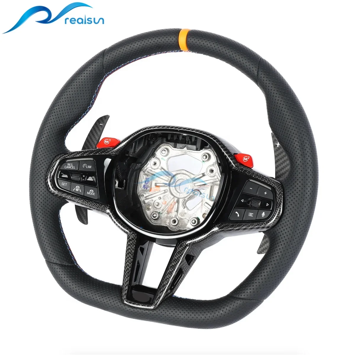 M4 G82 LCI Style Flat Bottom Plug & Play Custom Steering Wheel With Heating & Vibro For BMW M2 M3 M4 2 SERIES G42 3 SERIES G20