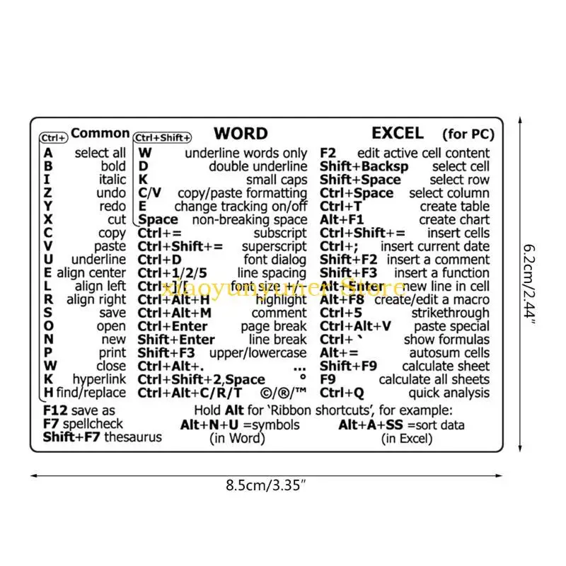 

P9JB Keyboard Shortcut Tips Keyboard Decoration for Student Pad Laptop Desktop PC