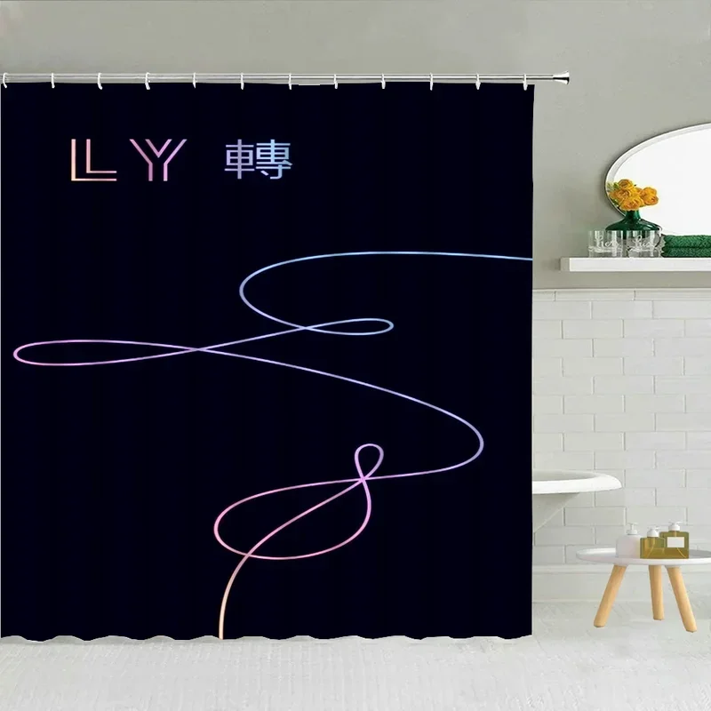 Kpop-BTS Things for the Bathroom Accessories Set Shower Shower Curtain Waterproof Curtains Bath Bedrooms Houses Rooms Quarto