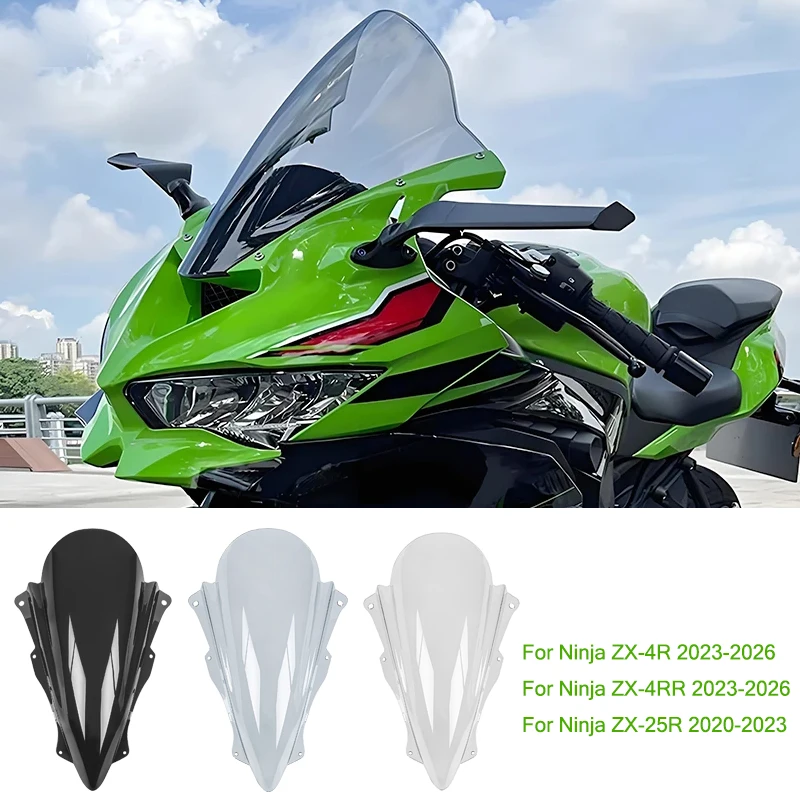 

Motorcycle Race High Windscreen For Kawasaki ZX4R ZX4RR 2023-2026 ZX25R Sport Touring Windshield Double Bubble Deflector