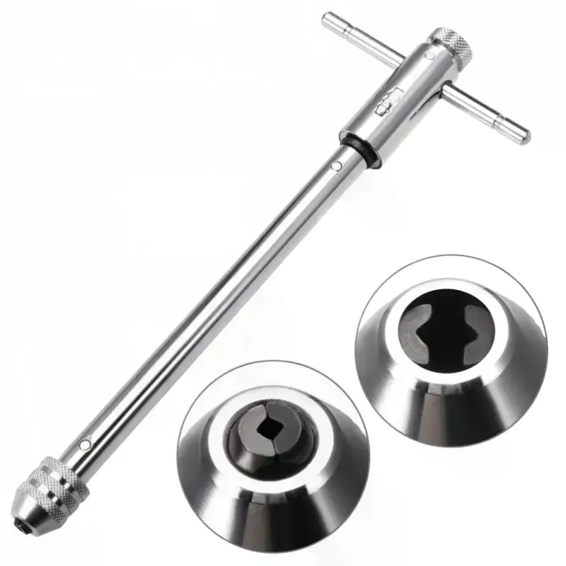 Adjustable T-Handle Tap Wrench M3-8 M5-12 Ratchet Hand Tapper for Forward Reverse Threading Tool Kit Accessory