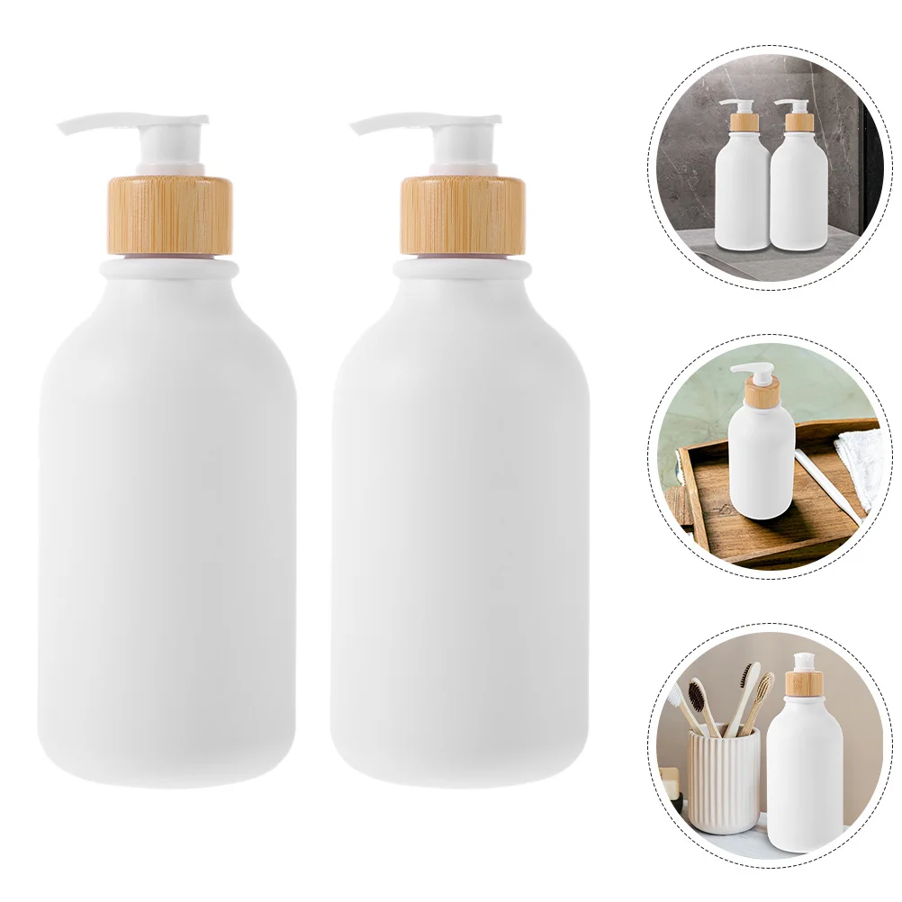 

2Pcs Press Type Soap Dispenser Refillable Lotion Pump Bottles for Bathroom Kitchen Hand Soap Shampoo Conditioner