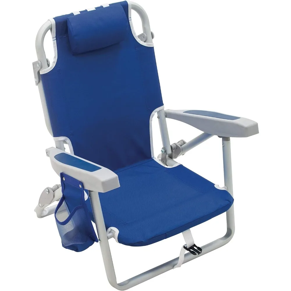 Children's Adjustable Beach Chair with Flat Folding Feature, Blue
