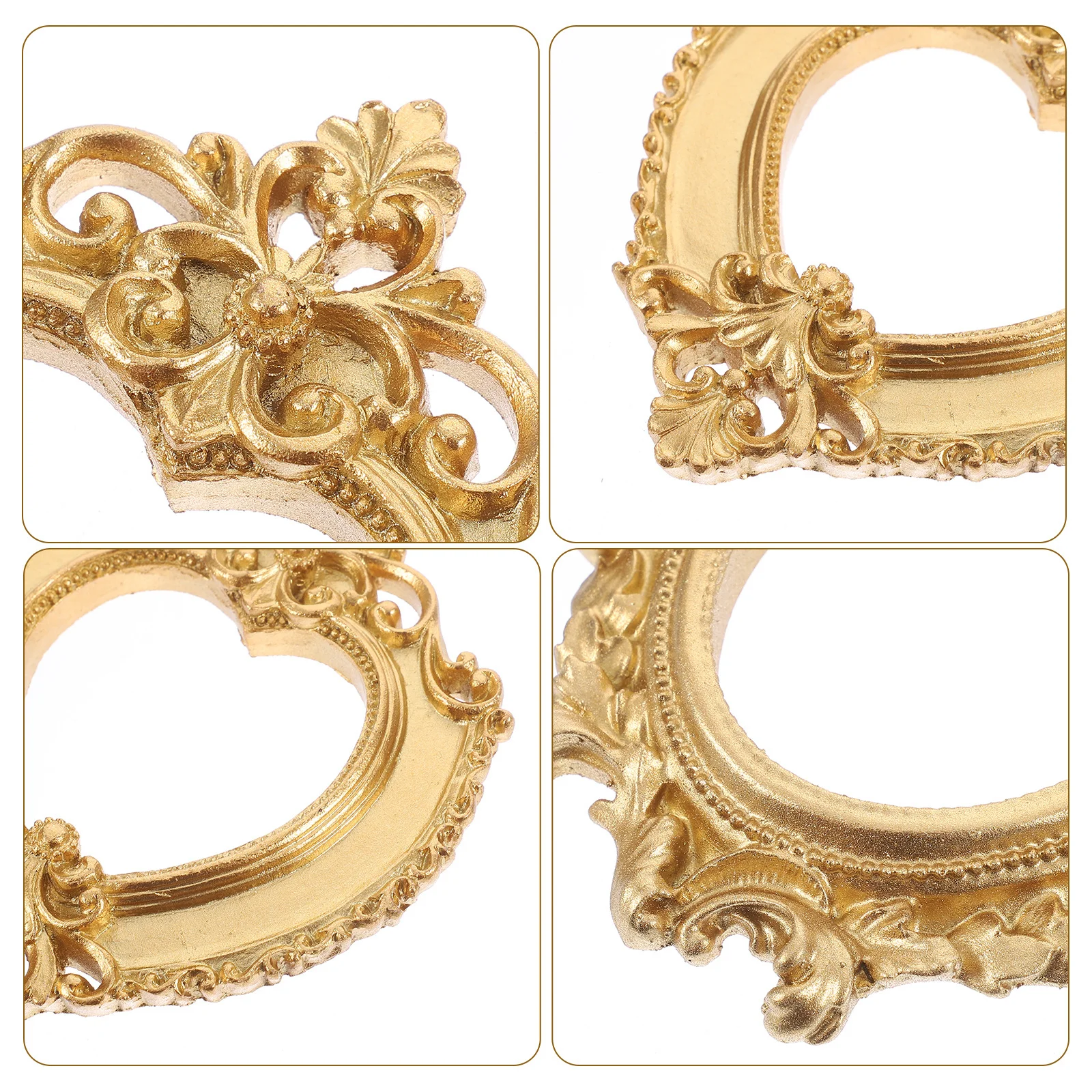 

2pcs Retro Style Resin Photo Frame Vintage Decorative Picture Holder For Jewelry Display Wall Hanging Home Decor Gift Ornament