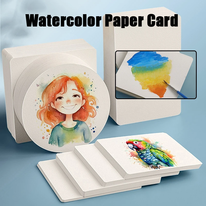 Papier d'interconnexion carré ou rond professionnel, papier de document d'eau, carte postale pour la peinture, l'école, les enfants, l'esquisse, Piazza, 50 feuilles, 300g