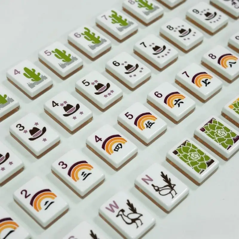 Luxury Modern Acrylic Mahjong Game Set Custom Color/Size/Pattern/Layer Design-Portable 4-Player Entertainment 160-Tile Painted