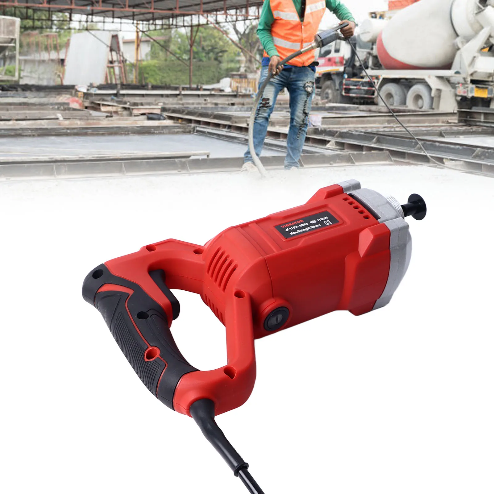 Concrete Vibrator Handheld Concrete Vibrator High Frequency Electrodynamic Concrete Vibrator for Eliminating Bubbles Mixing