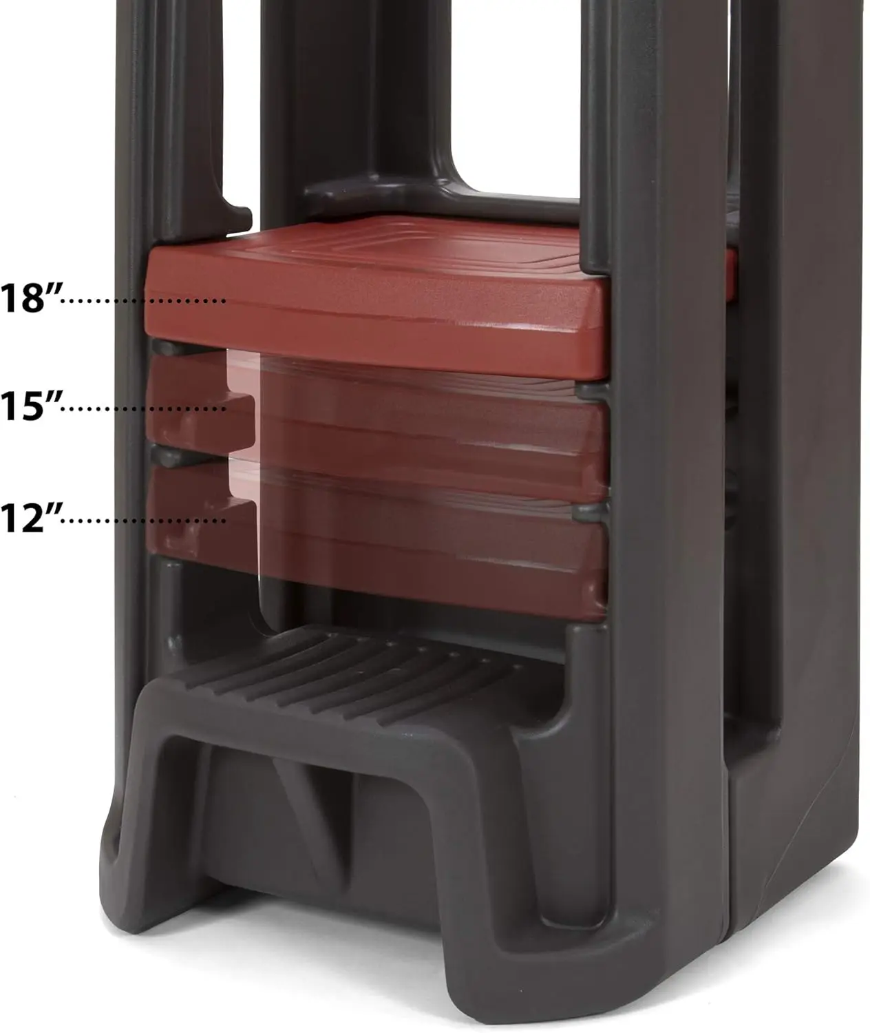 Toddler Tower Step Stool with Three Adjustable Heights, Kids Kitchen Helper, Made in USA, Espresso Brown