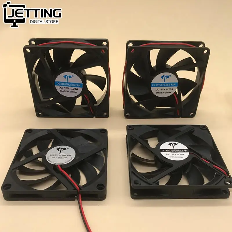 80mm DC Brushless Fans 2PIN Computer Case Cooling Fan 5V 12V 24V Sleeve Bearing CPU Cooling Fan with Two Lines 80x10mm 80x25mm