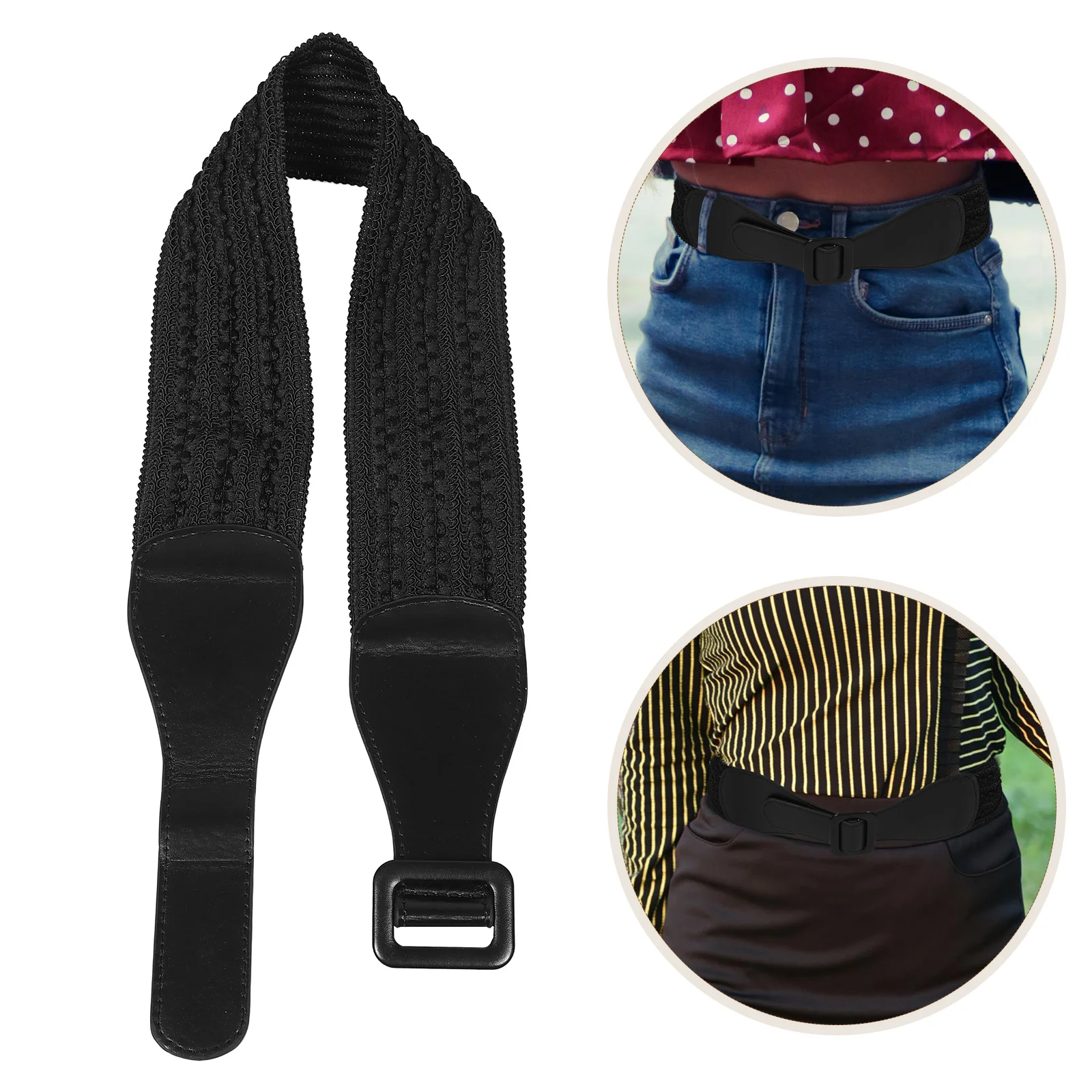 

Elegant Women Elastic Waist Belt Wide Fashion Girdle No Buckle Dress Accessory