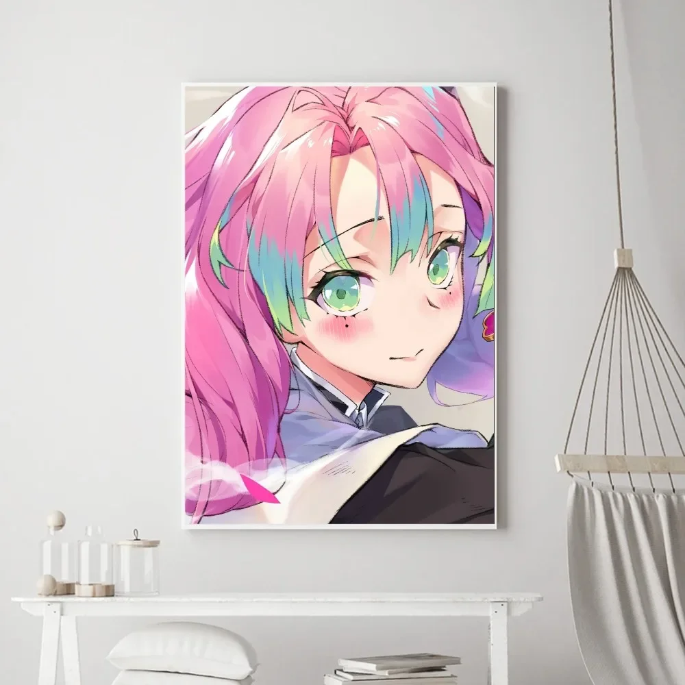 D-Demon Slayer Kanroji Mitsuri Poster Vintage Prints Art Home Painting Bathroom Kitchen Bar Accessories Wall Sticker Small Size